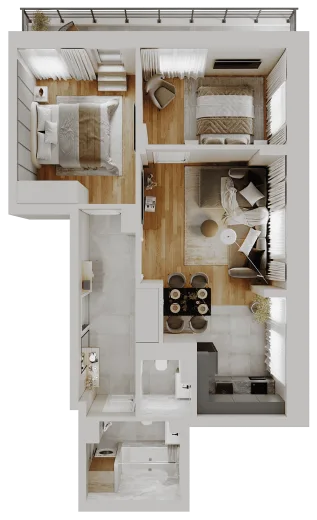 Планировка: 3-комнатная, 65.6 м², Парк Сити