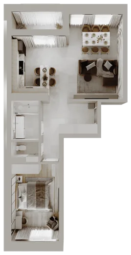 Планировка: 2-комнатная, 62.5 м², Парк Сити