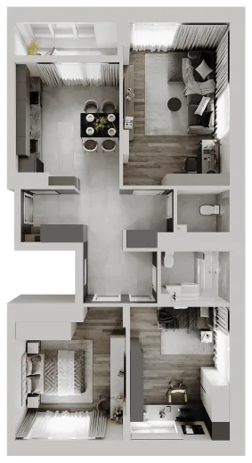 Планировка: 3-комнатная, 86.34 м², Парк Сити