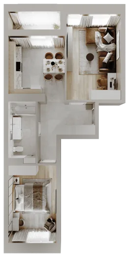 Планировка: 2-комнатная, 62.2 м², Парк Сити