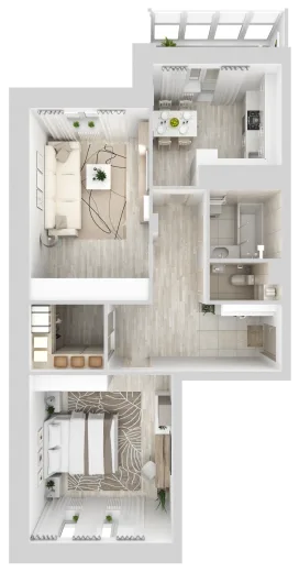 Планировка: 2-комнатная, 67.08 м², Спутник Сити