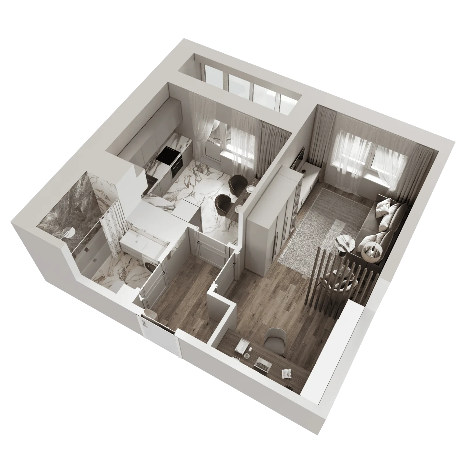 3D-ракурс планировки