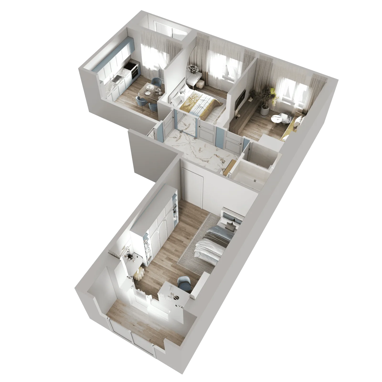 3D-ракурс планировки