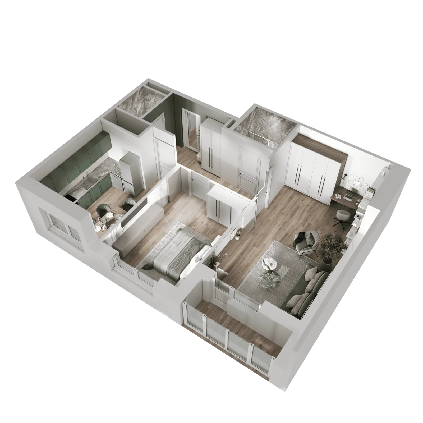 3D-ракурс планировки