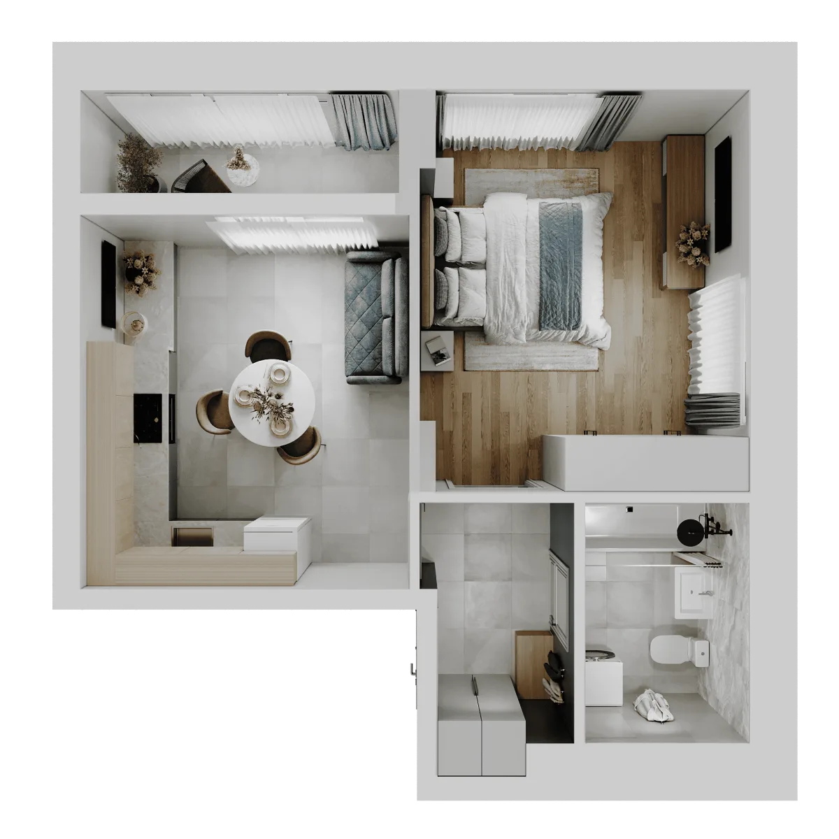 Планировка квартиры с расстановкой мебели