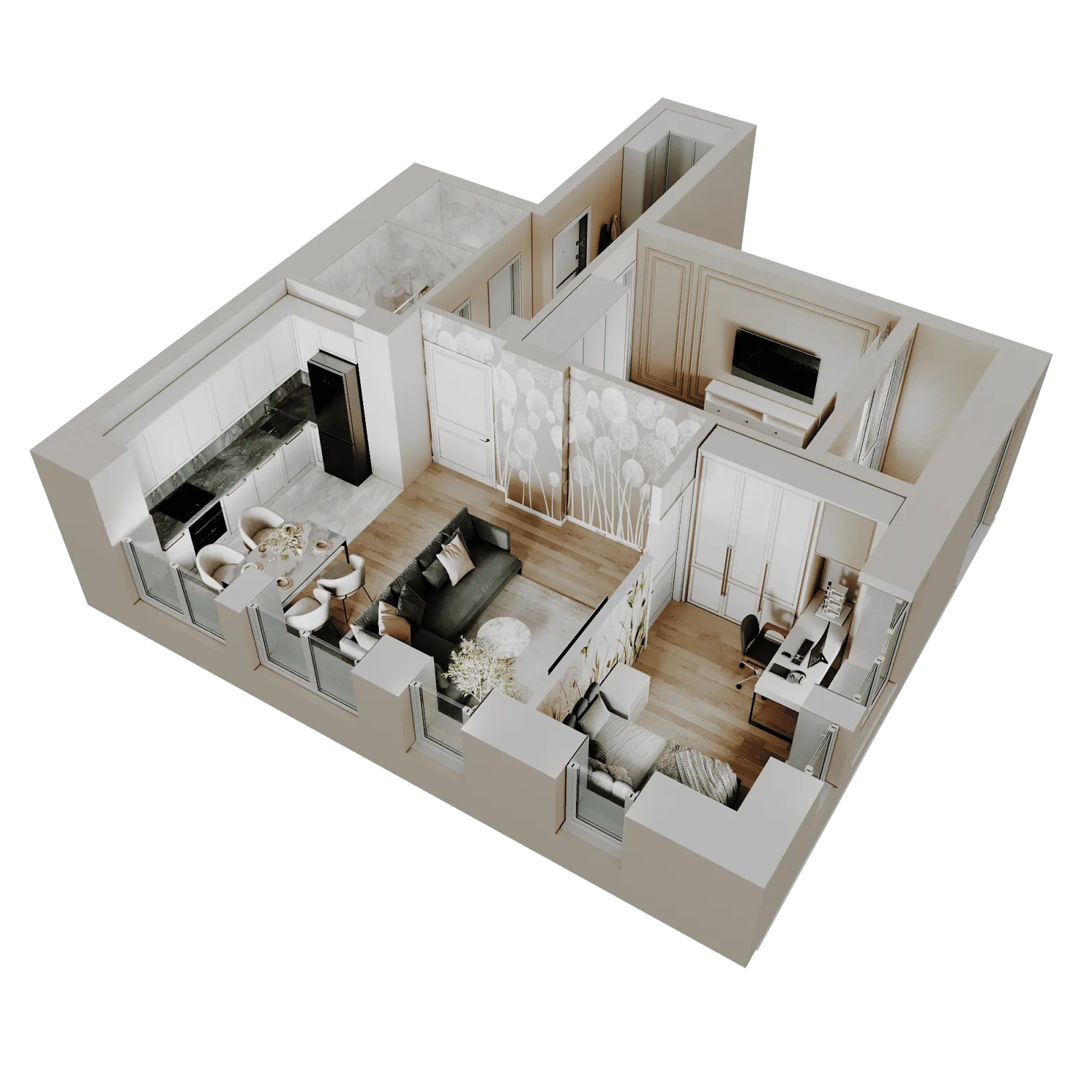3D-ракурс планировки