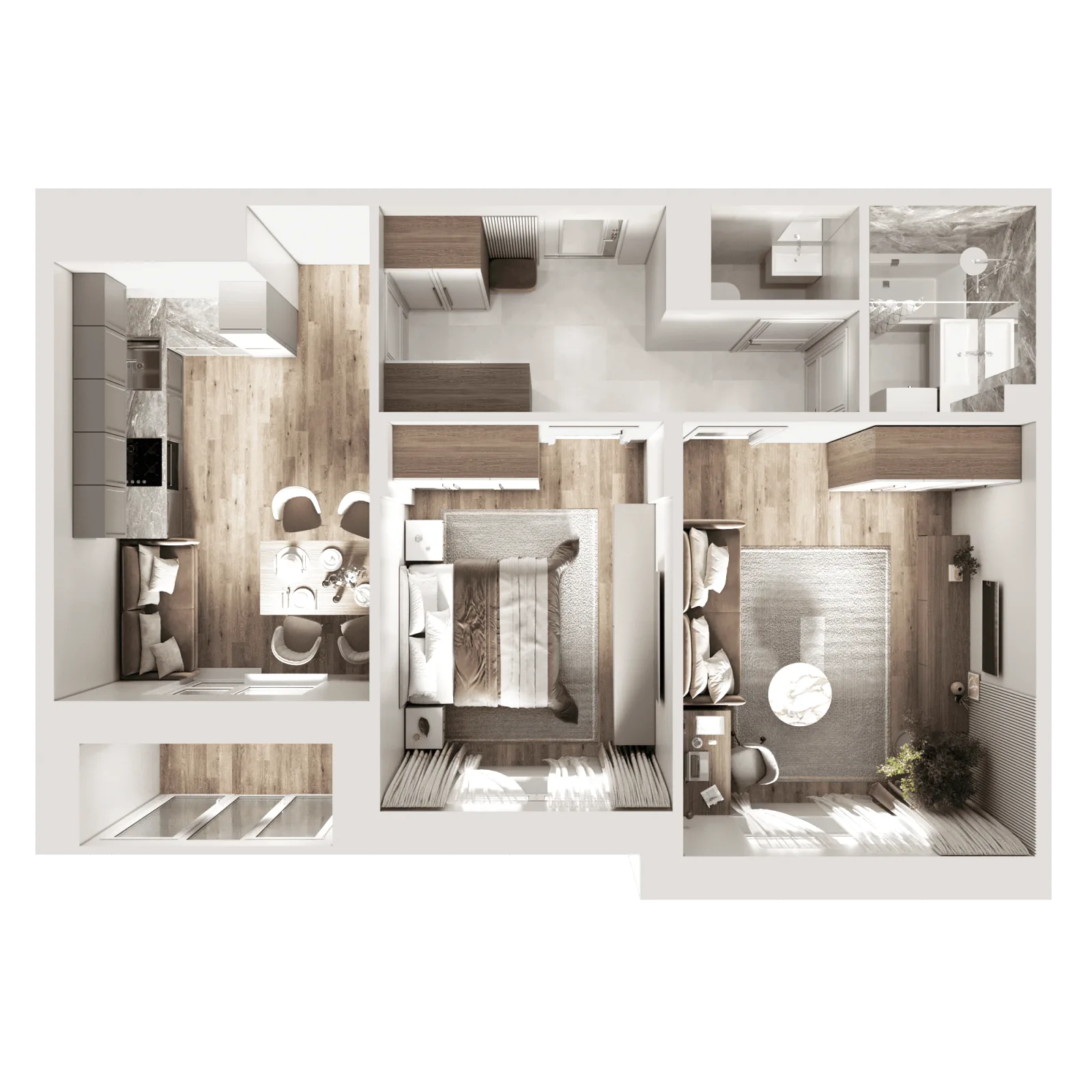 3D-ракурс планировки