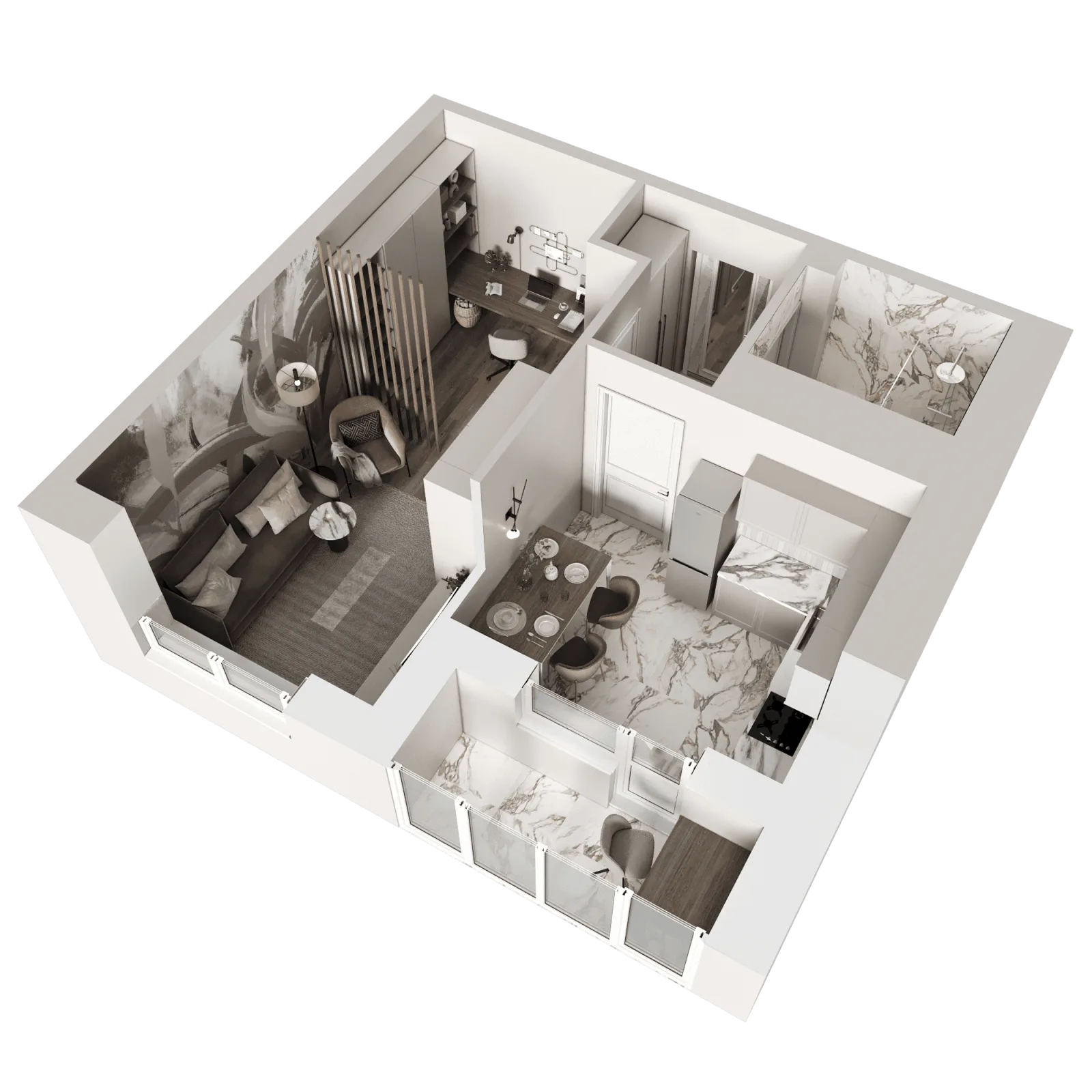 3D-ракурс планировки