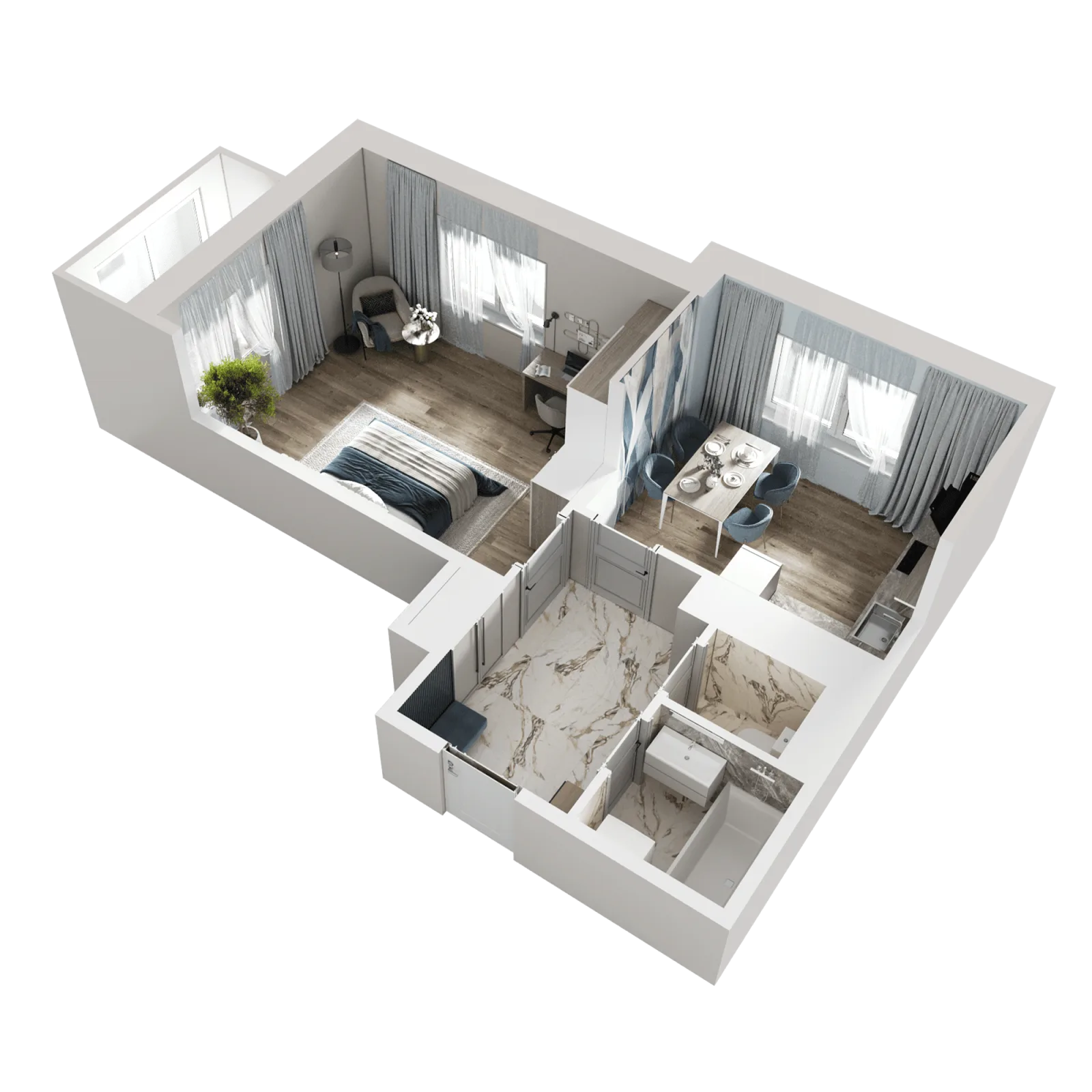 3D-ракурс планировки