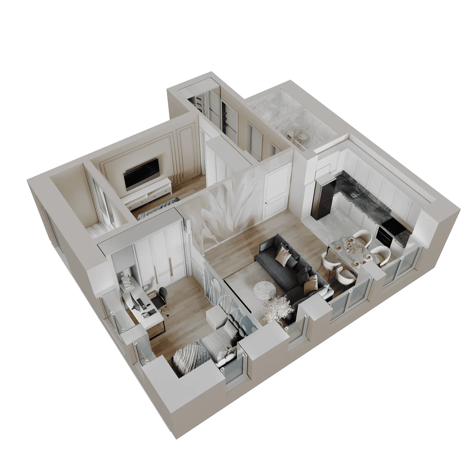 3D-ракурс планировки