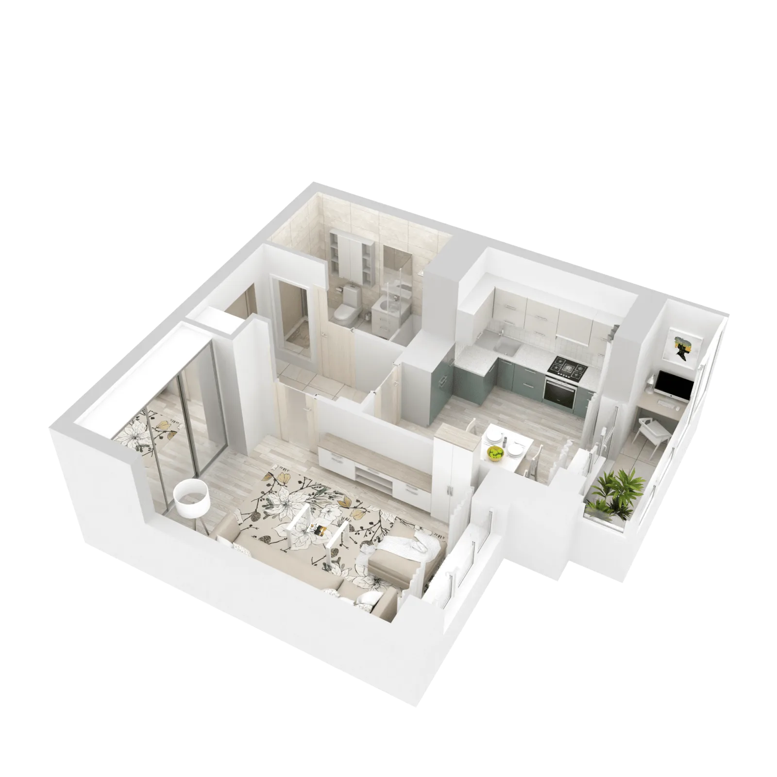 3D-ракурс планировки
