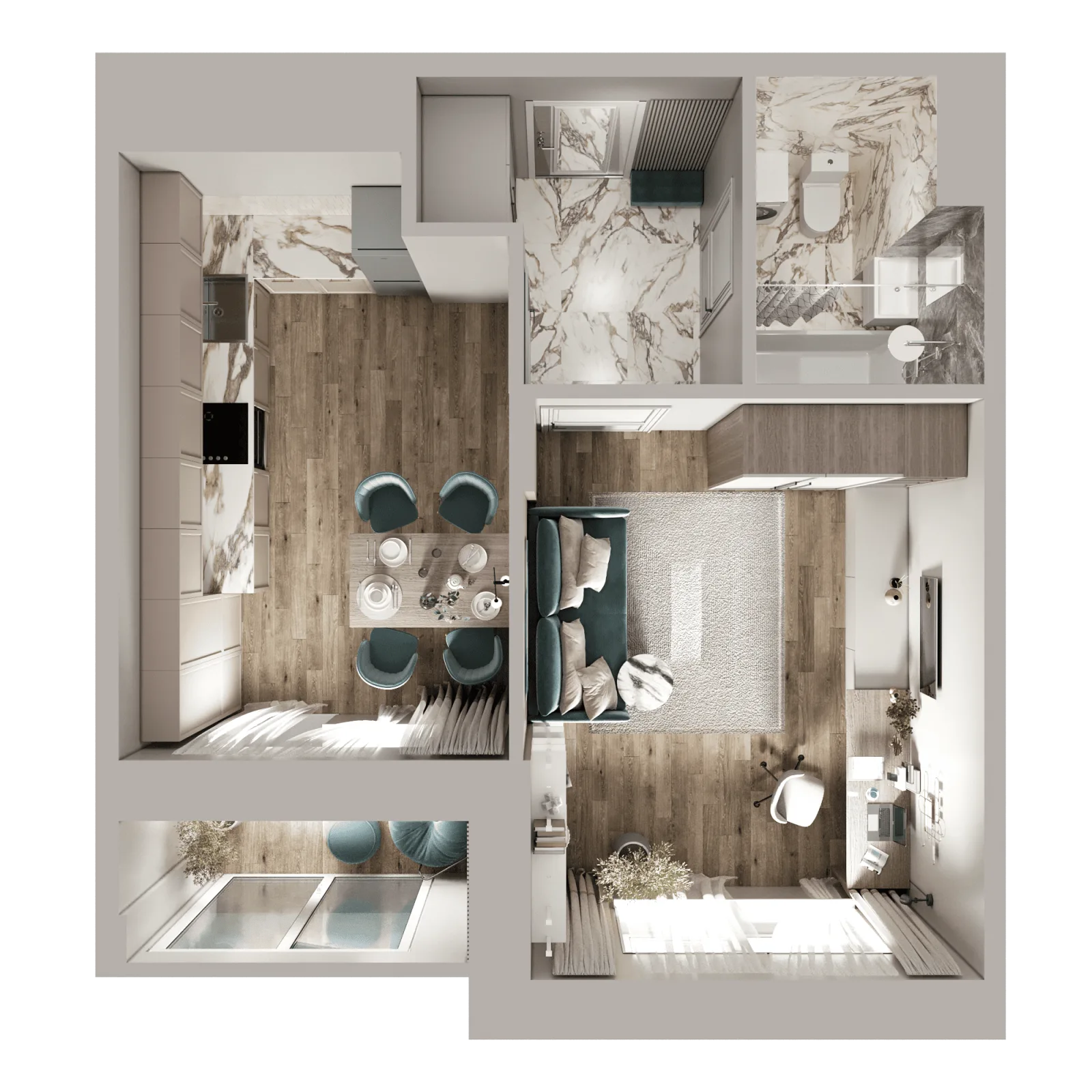 3D-ракурс планировки