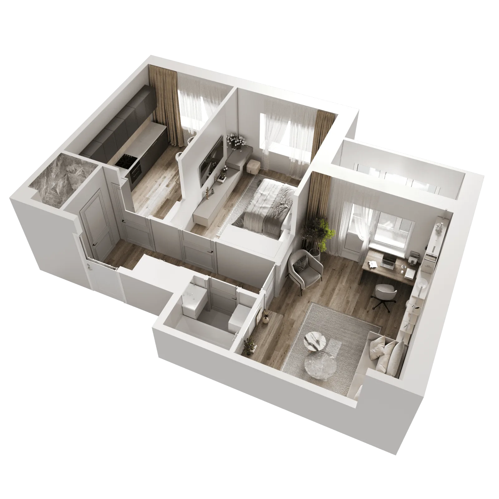 3D-ракурс планировки