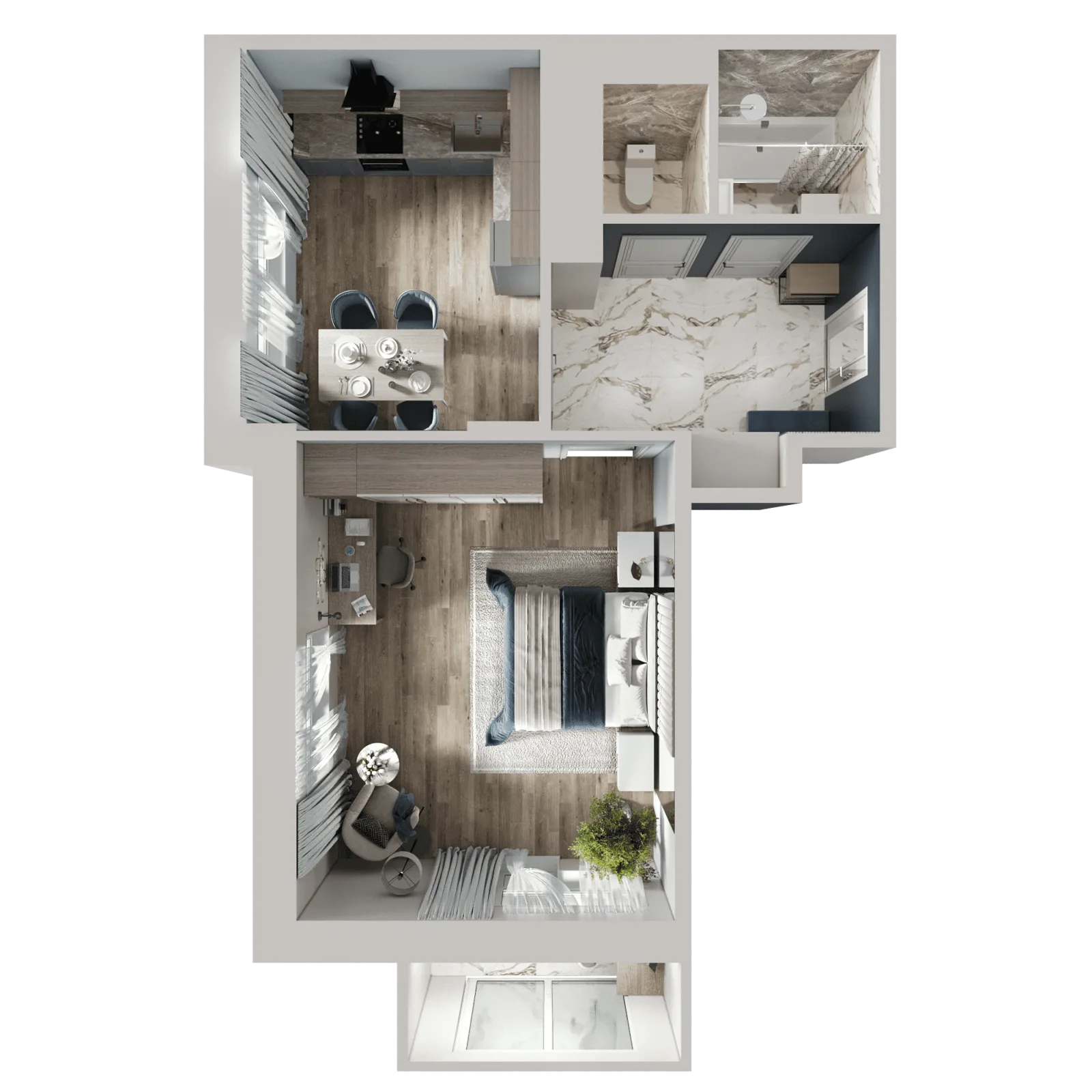 3D-ракурс планировки