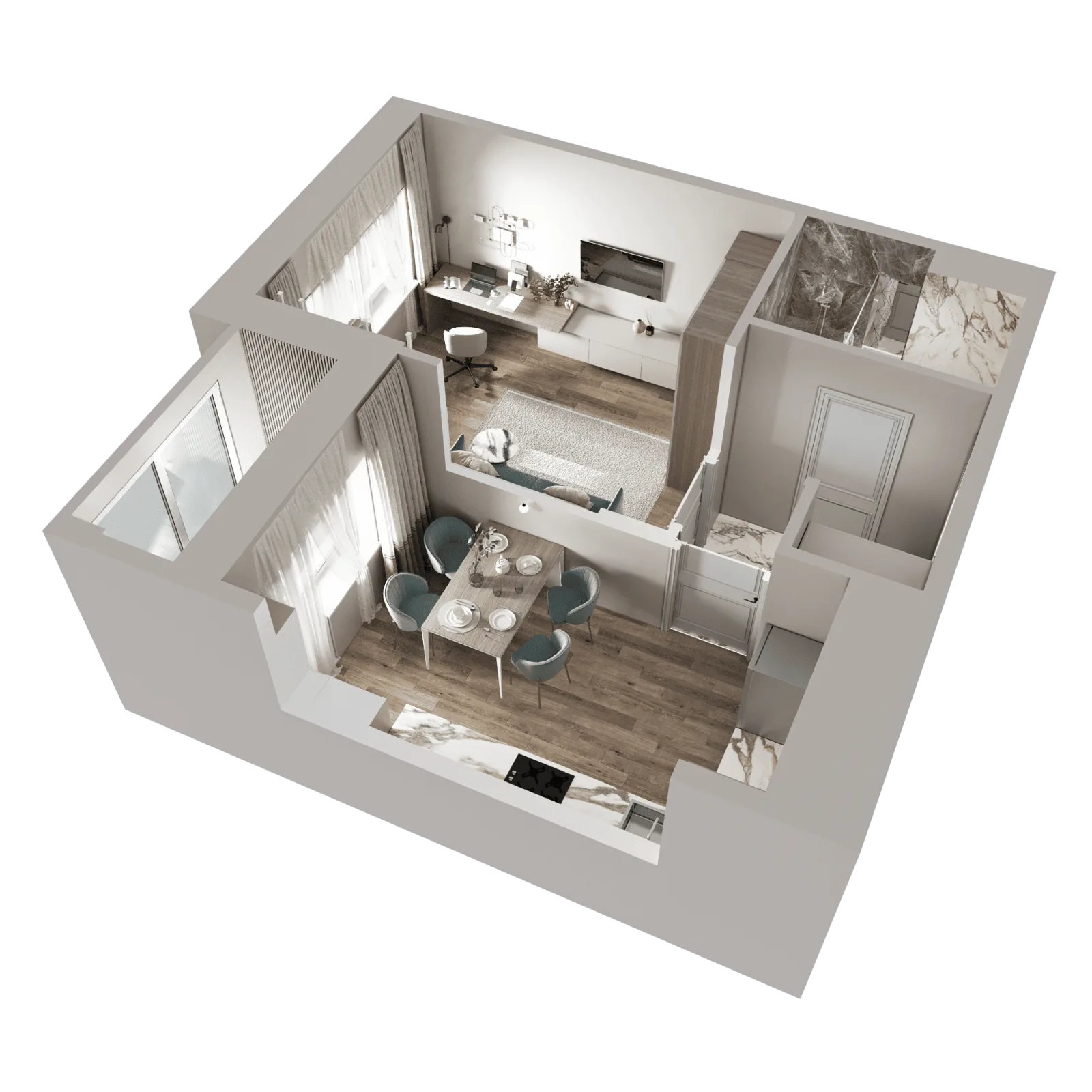 3D-ракурс планировки