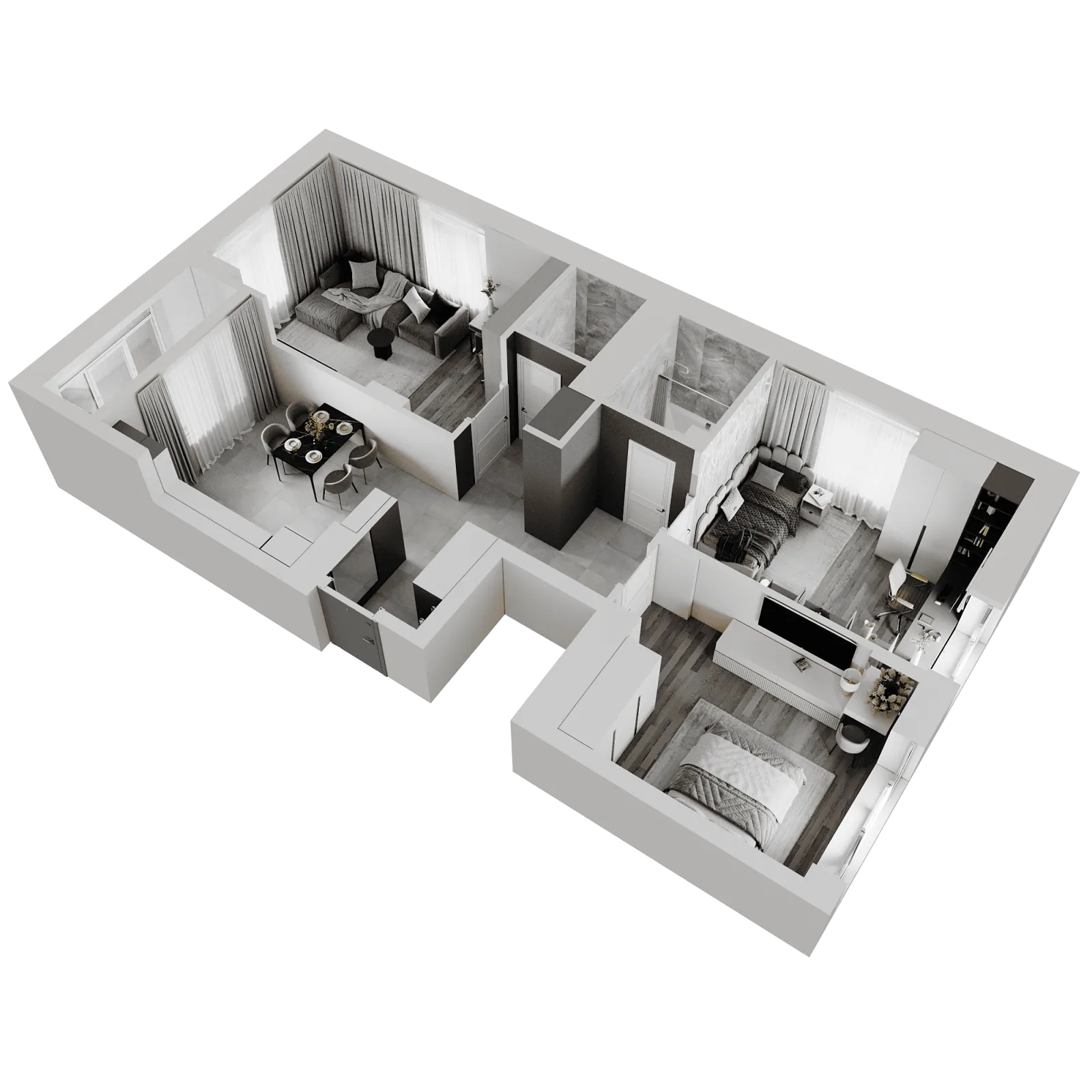 3D-ракурс планировки