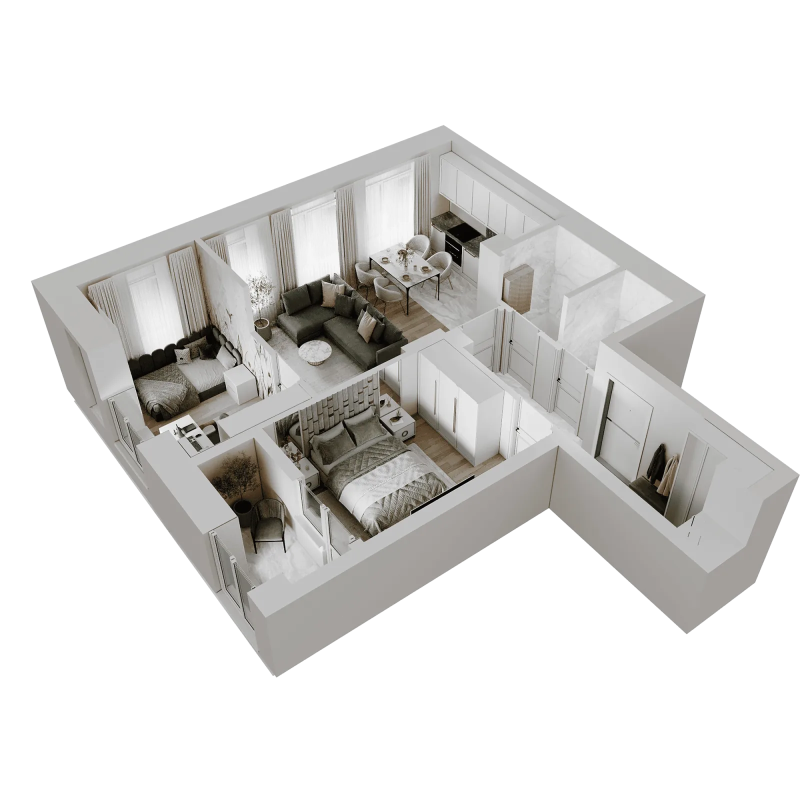3D-ракурс планировки
