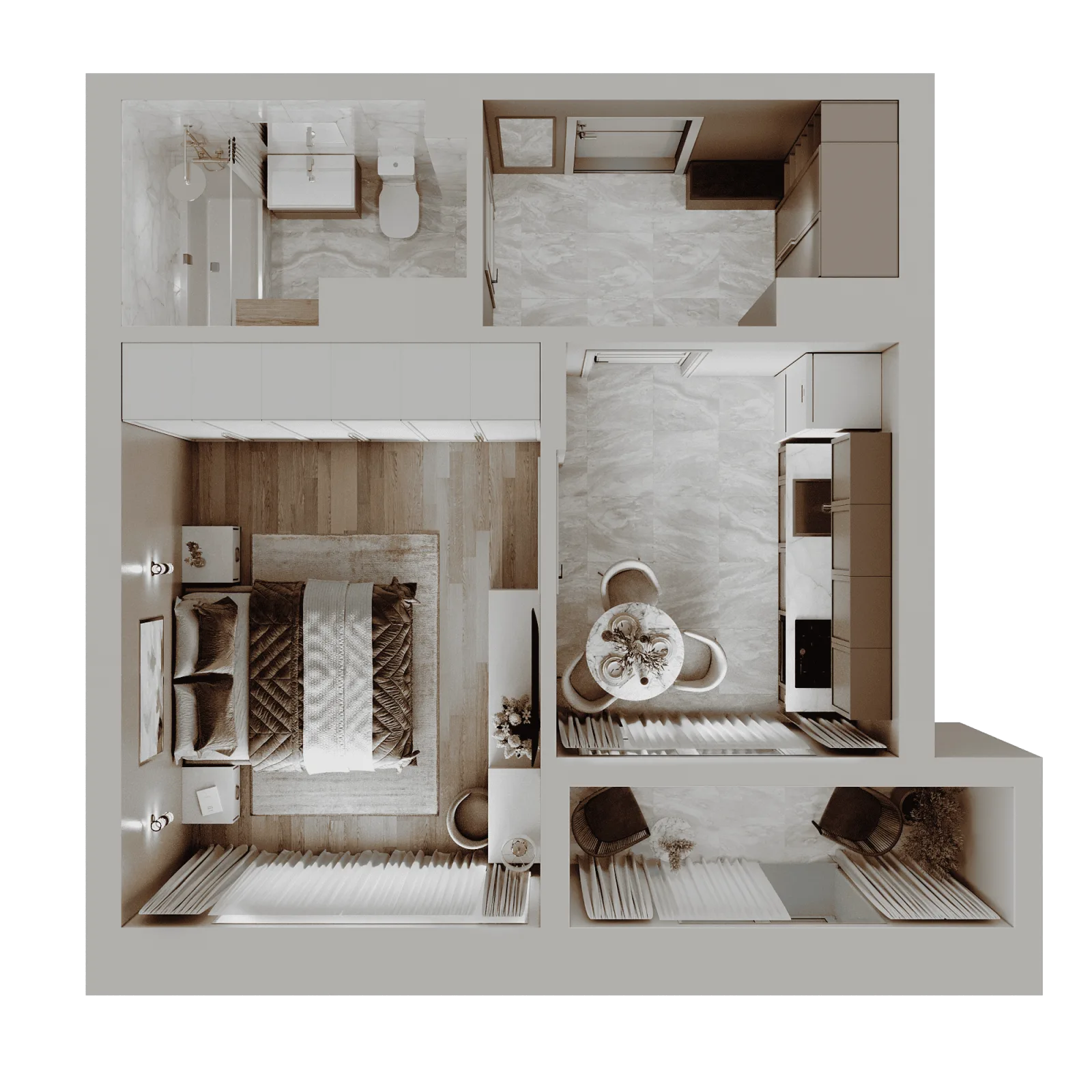 3D-ракурс планировки