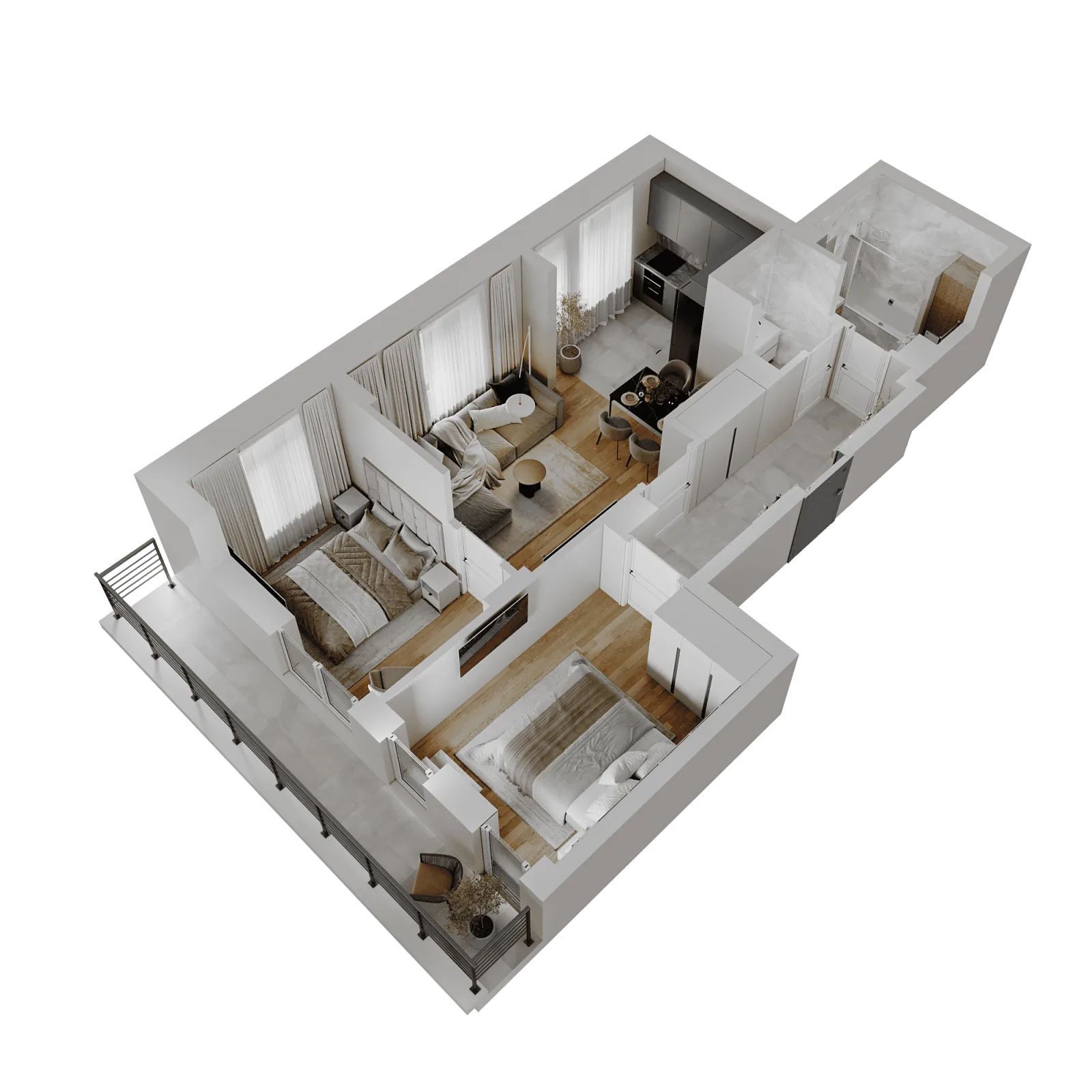 3D-ракурс планировки