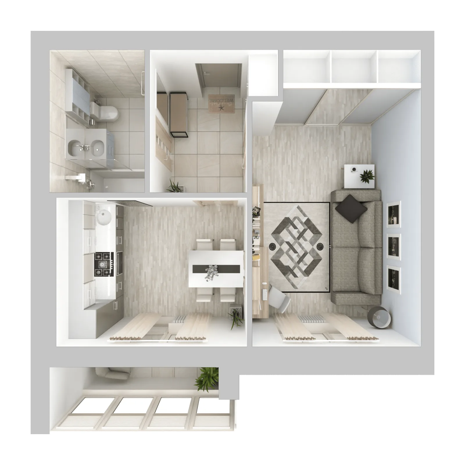 3D-ракурс планировки
