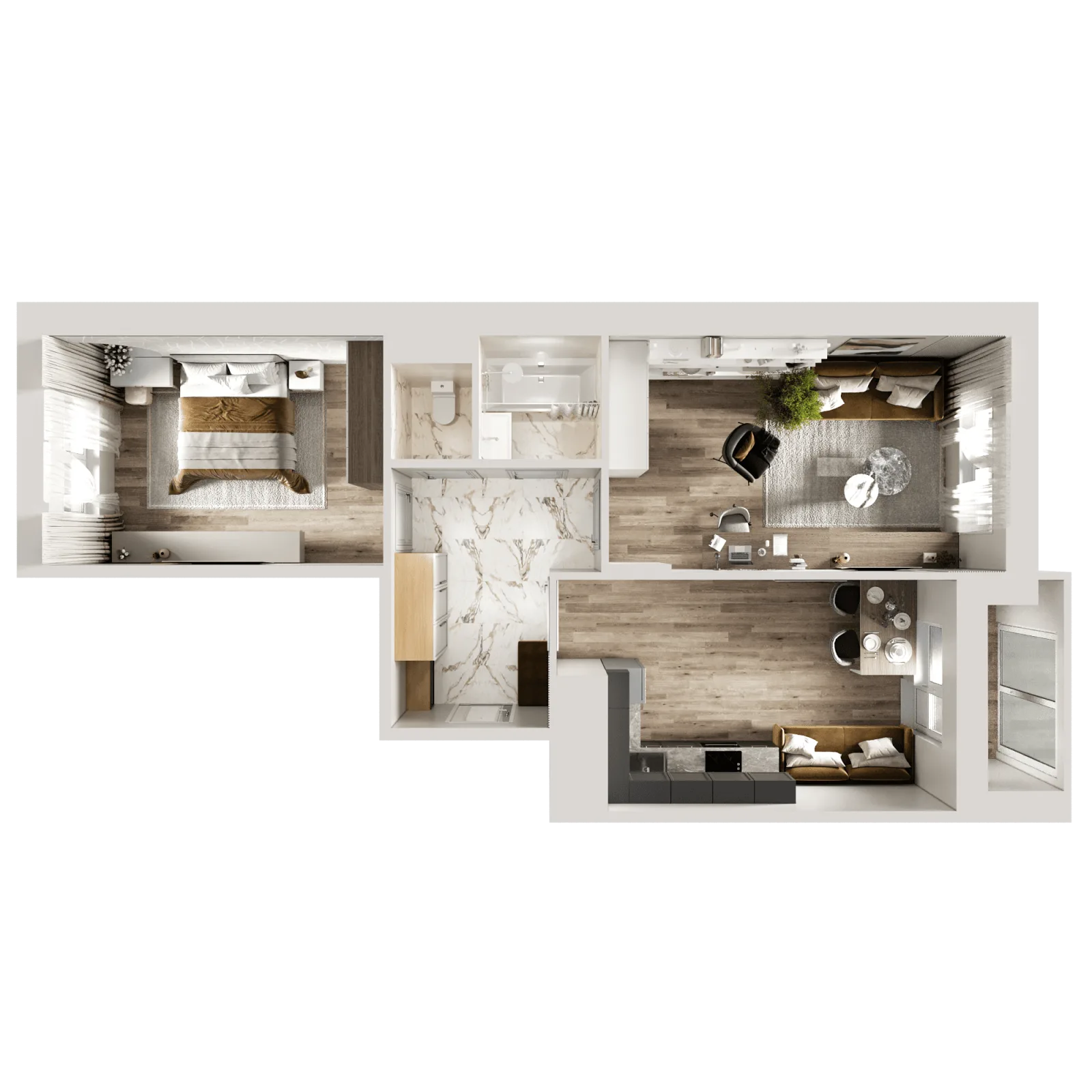 3D-ракурс планировки