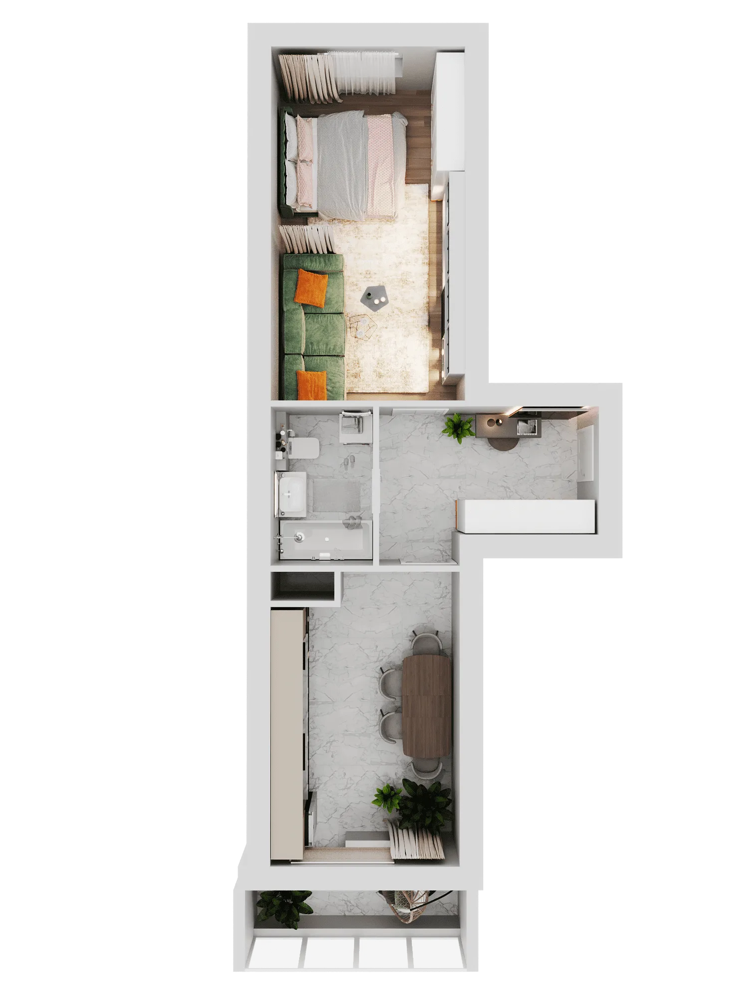3D-ракурс планировки
