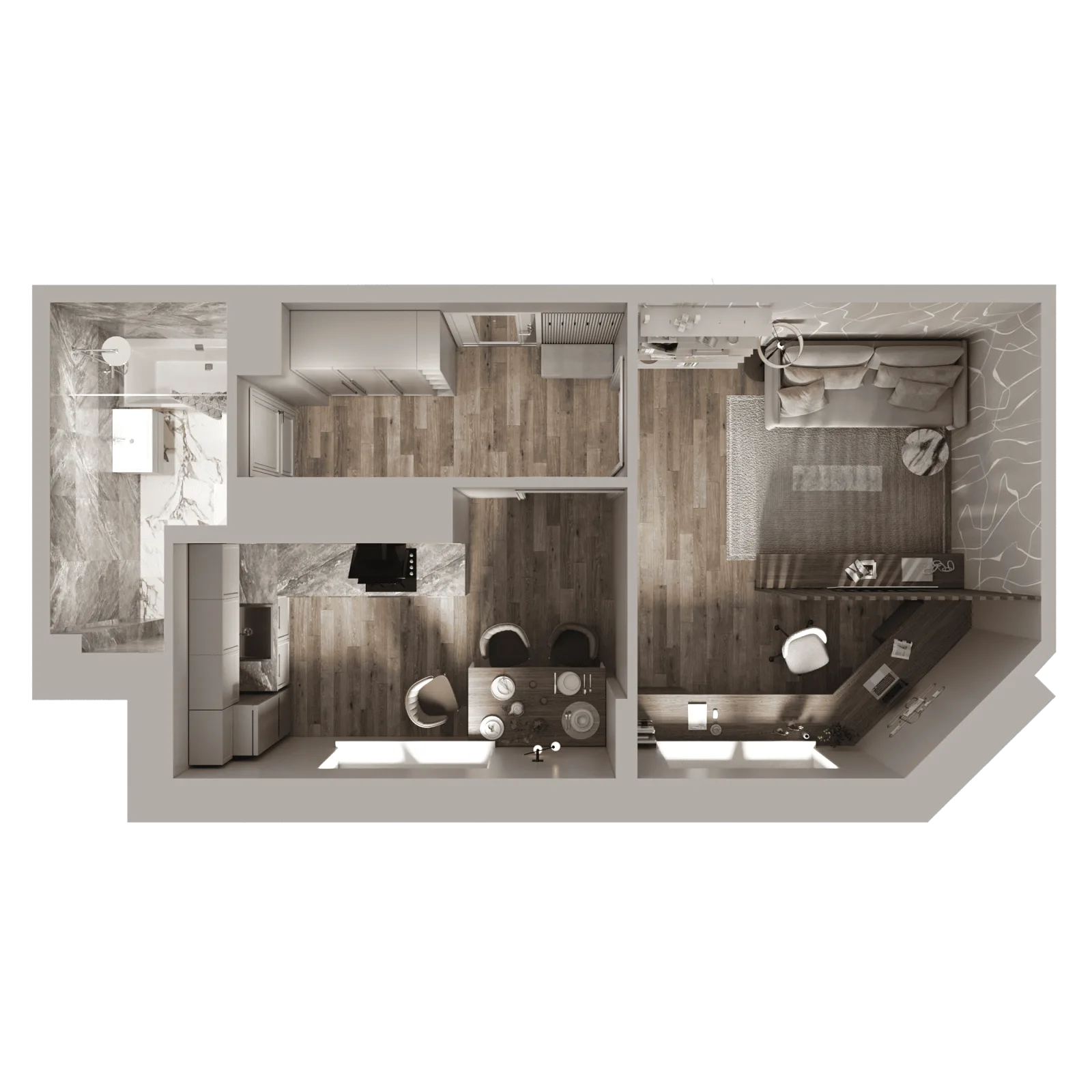 3D-ракурс планировки