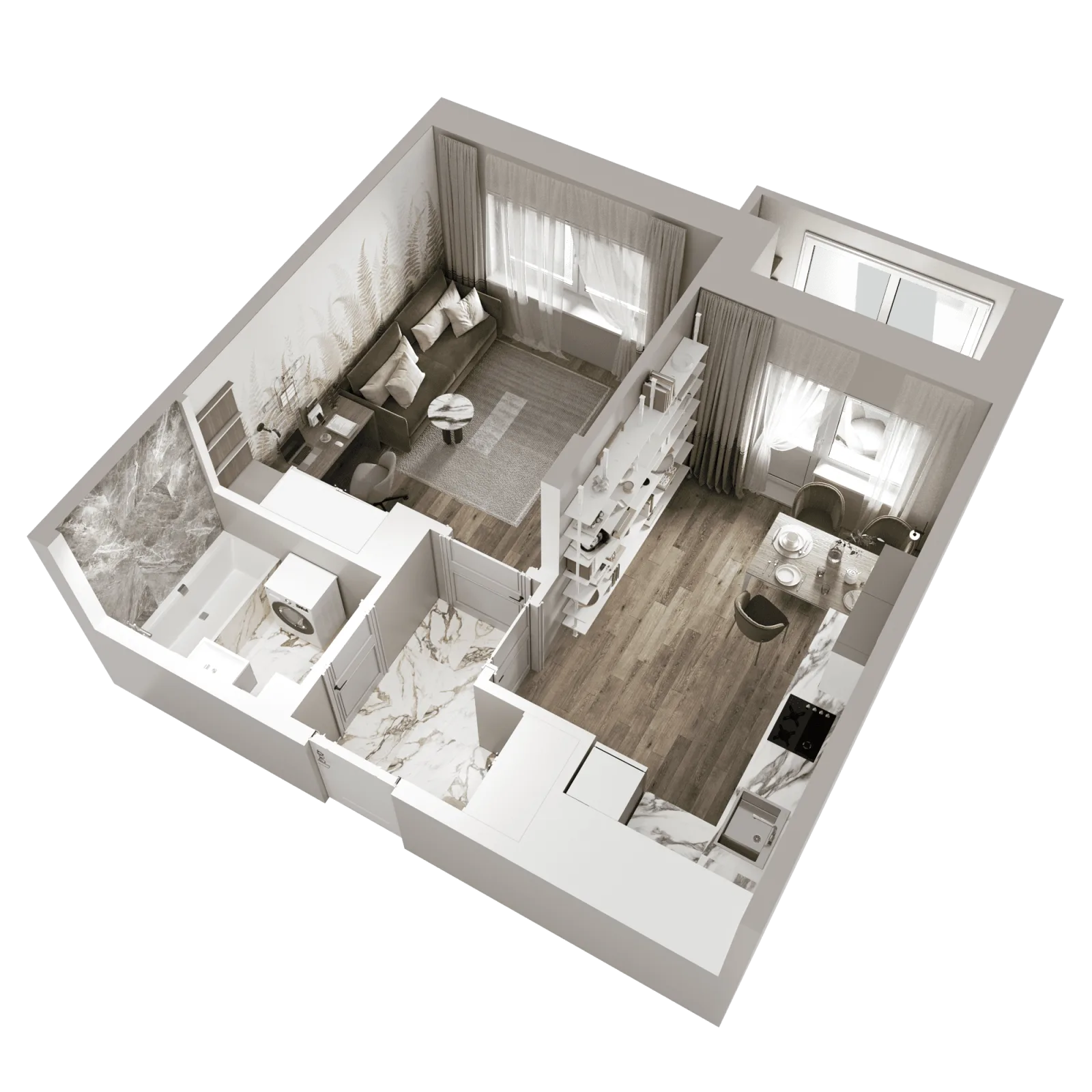 3D-ракурс планировки