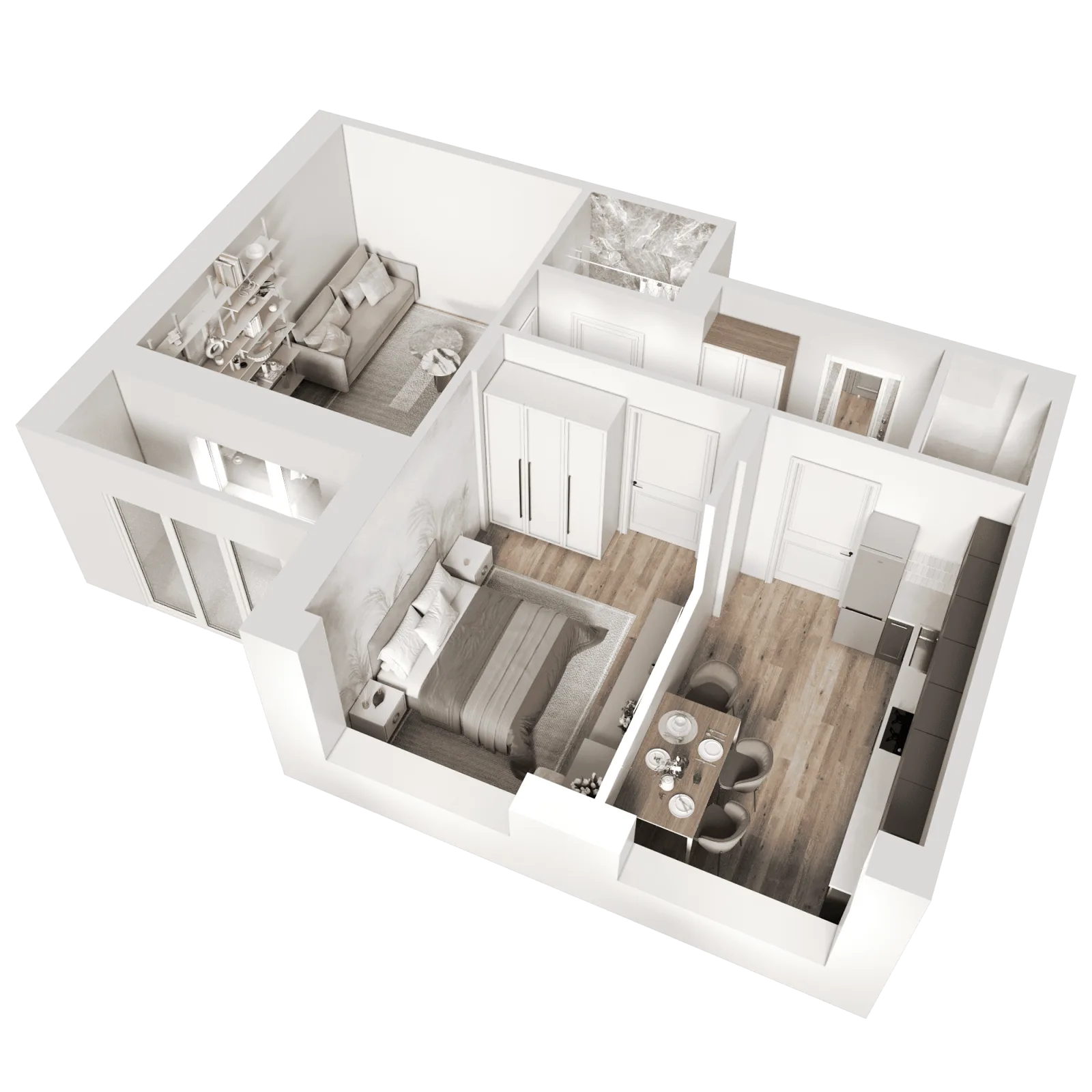 3D-ракурс планировки
