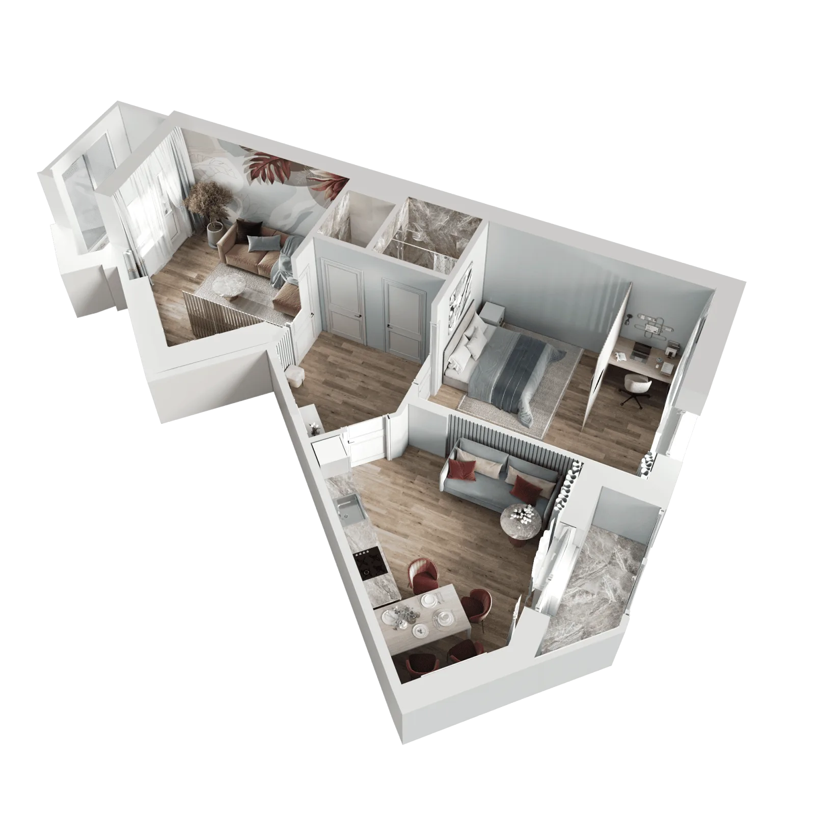 3D-ракурс планировки
